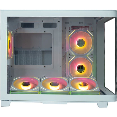 ������ XASTRA QR600M 6ARGB C10-UC White mATX/Aquarium/ Curve Glass /Led Strip/6x120mm ARGB PWM FM fans/ Argb+PWM HUB 10port / Type-C/ QR600M-6FM12A-C10-UC-L-WH