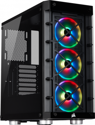  Corsair iCUE 465X RGB Black, ATX, mATX, Mini-ITX, Midi-Tower,  ,  , , 2xUSB 3.0, Audio (CC-9011188-WW)