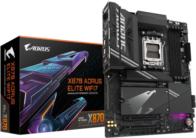 ����������� ����� Gigabyte X870 AORUS ELITE WIFI7 1.1, Socket-AM5, AMD X870, ATX, Ret