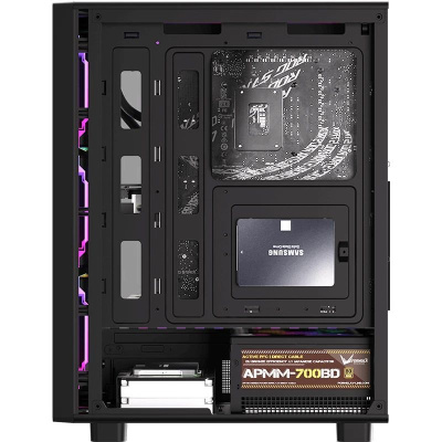 ������ MidTower FORMULA (AEROCOOL) MANA DYNAMIC black (ATX, ��� ��, 2xUSB Type-A+USB Type-C) (Mana Dynamic Black)