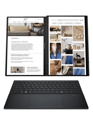 ������� ASUS Zenbook DUO 14 OLED UX8406CA-QL078W, 14" (1920x1200) IPS 120 ��/Intel Core Ultra 9 285H/32 �� LPDDR5X/1024 �� SSD/Intel Arc Graphics/Windows 11 Home, ����� (90NB14X1-M00320)