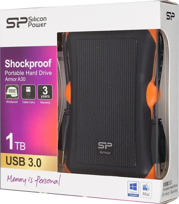 ������� ������� ���� Silicon Power Armor A30 SP010TBPHDA30S3K 2.5" 1.0Tb USB 3.0, Black