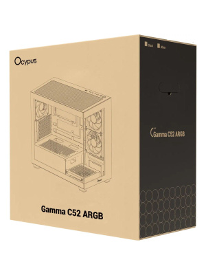 ������ Ocypus Gamma C52 BK ARGB, MATX, USB3.0*1+USB2.0*2, SIDE 2x120mm ARGB, REAR 1x120mm ARGB
