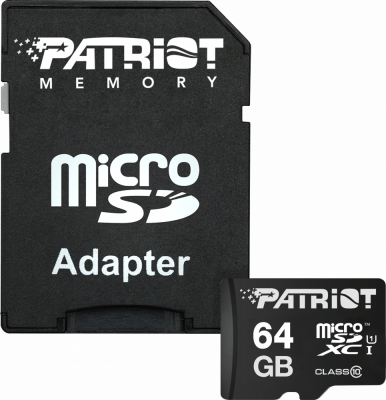   64Gb MicroSD Patriot LX Class 10 + SD  (PSF64GMCSDXC10)
