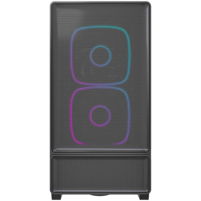 ������ Powercase AX5, Black, TG, Type-C, 2x 140mm +3x 120mm ARGB PWM Fans, Nylon filters, ������, ATX  (CJXA-A5)