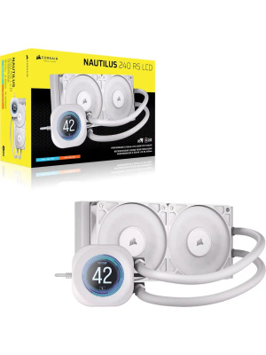 ������� ����������� ���������� Corsair NAUTILUS 240 RS LCD (240mm, White/ Fans: 2x120mm, 72.8CFM, 36dBA, 2100RPM/ S: 1851, 1700, AM5, AM4)