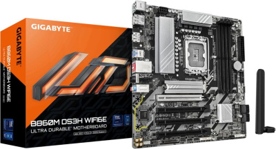 ����������� ����� Gigabyte B860M DS3H WIFI6E mATX, Intel B860, LGA 1851, Ret