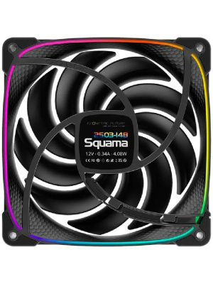 ���������� Geometric Future Squama 2503B-14 Single Pack / 140mm, PWM, 2400 RPM, 91.15 CFM, 34.0 dBA, 5V ARGB, Black / 1F2503B114000