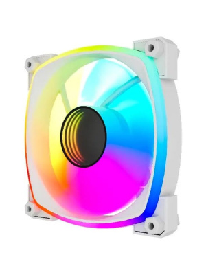 ���������� Powercase (M55MR-12W ARGB) White 120x120x25�� (PWM, 100��./���, 4pin PWM (M+F)+ 3pin ARGB (M+F), 600-1500�10% ��/���) Bulk