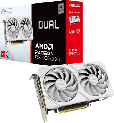 ���������� ASUS AMD Radeon RX 9060 XT 16Gb DUAL-RX9060XT-16G-WHITE, GDDR6, Ret 90YV0LG3-M0NA00