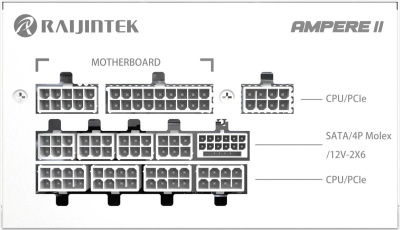 ���� ������� 1000W Raijintek AMPERE II, 80+ Platinum, Full-modular, White (0R30B00042)