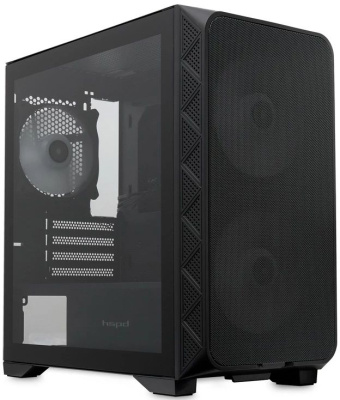 ������ �� ��� ����� ������� HSPD M321, Mesh Mini-tower, Black, M321-TGBK-ARGB