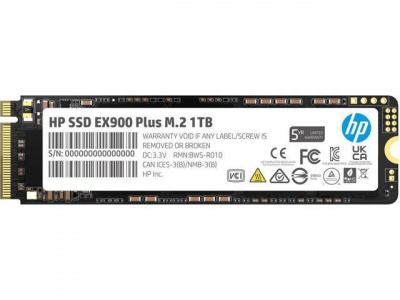 SSD M.2 HP 1.0Tb EX900 Plus Series <35M34AA#ABB> (PCI-E 3.0 x4, up to 3300/2700MBs, 3D NAND, 400TBW, NVMe, 2280mm
