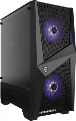 ������ MSI MAG FORGE 100M / mid-tower, ATX, tempered glass side panel / 2x RGB 120mm & 1x 120mm fans inc. / MAG FORGE 100M