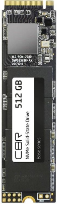 CBR SSD-512GB-M.2-BS24b, ���������� SSD-����������, ����� "Base", 512 GB, M.2 2280, PCIe 3.0 x4, NVMe 1.3, 3D TLC NAND, R/W speed up to 3100/2000 MB/s, TBW (TB) 360, OEM