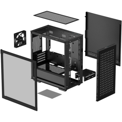 ������ Deepcool CH370, ��� ��, ������� ���� (���������� ������), ������, mATX