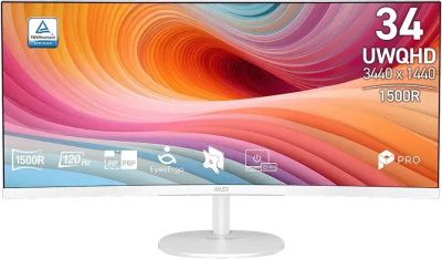 ������� 34" MSI PRO MP341CQW E12, VA 3440x1440, 120Hz, 4ms, White (9S6-3PB2CT-211)