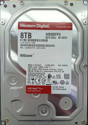 ������� ���� WD SATA-III 8TB WD80EFPX NAS Red Plus (5640rpm) 256Mb 3.5"