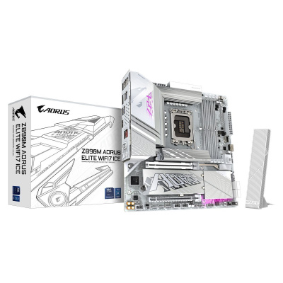 ����������� ����� Gigabyte Z890M AORUS ELITE WIFI7 ICE, Socket:LGA 1851, Z890, mATX, Ret