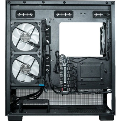 ������ XASTRA Q500M 6ARGB-C10-UC Black mATX/Aquarium/Screewless/ 6x120mm ARGB PWM FM fans/Argb+PWM HUB 10port/ Type-C/ Q500M-6FM12A-C10-UC