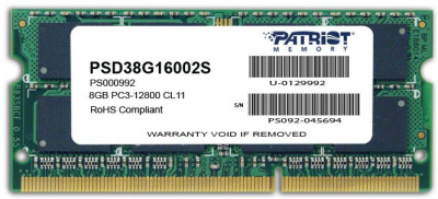 ����������� ������ 8Gb DDR-III 1600Mhz Patriot SO-DIMM (PSD38G16002S)