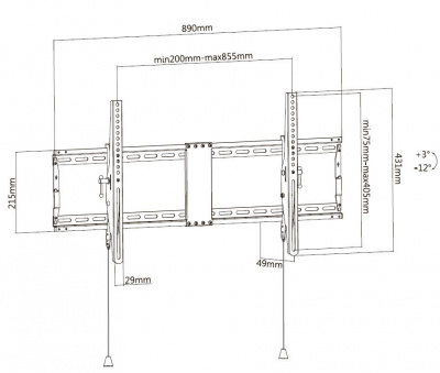 ��������� Ultramounts UM840T 43-90" max 70�� VESA 800x400 ���������
