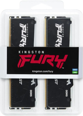 ������ 64Gb Kingston FURY Beast Black RGB, DDR5, DIMM, PC48000, 6000Mhz, EXPO CL36 (Kit of 2) (KF560C36BBEAK2-64) (retail)