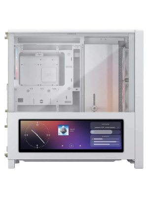 ������ Corsair Frame 4000D LCD RS ARGB, Midi-Tower, TG, 3x120mm ARGB, 3xUSB Type-C, E-ATX, ATX, mATX, mITX White