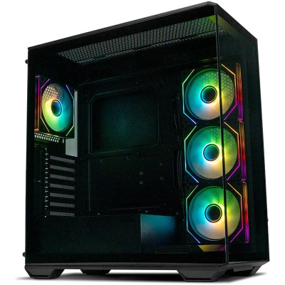 ������ XASTRA Q600 4ARGB-C10 Black ATX/Aquarium/Screewless/3x120mm ARGB PWM FM fans/Argb+PWM HUB 10port/ Q600-4FM12A-C10