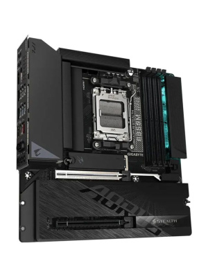 ����������� ����� AORUS B850M AORUS STEALTH B850, AM5, 4*DDR5, 2*PCIEx16, 3*M.2, 2*Type-C, 1*USB3.2Gen2, 6*USB3.2Gen1, 8*USB2.0, 2*SATA3.0, 5G, DP, HDMI, M-ATX, RTL