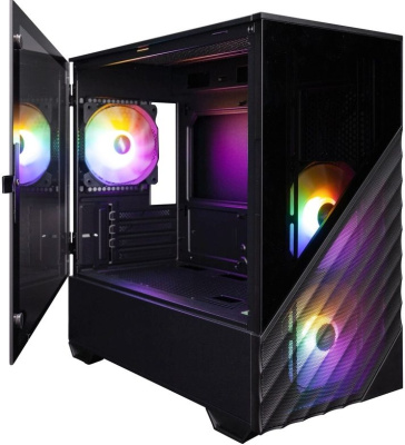 ������ 1STPLAYER DK D7 Black  mATX  3x120mm LED fans  D7-BK-3F1