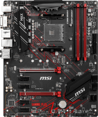   MSI B450 GAMING PLUS MAX Soc-AM4 AMD B450 4xDDR4 ATX AC`97 8ch(7.1) GbLAN RAID+DVI+HDMI