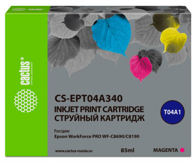 �������� �������� Cactus CS-EPT04A340 ��������� (85��) ��� Epson WorkForce Pro WF-C8190, WF-C8690