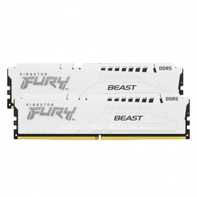 ������ 32GB (16GB x2) Kingston FURY Beast White , DDR5, DIMM, PC44800, 5600Mhz, XMP, CL40, (Kit of 2) (KF556C40BWK2-32) (retail)
