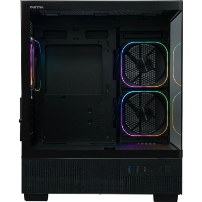 ������ XASTRA Q400M 3ARGB-FG-C6-UC Black mATX/Aquarium/Screewless/ 3x120mm ARGB PWM FG fans/Argb+PWM HUB 6port/ Type-C/ Q400M-3FG12A-C6-UC