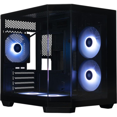 ������ XASTRA QT400M 5ARGB-FC-C6-AC Black mATX/Aquarium/Screewless/1x120mm+2x240 ARGB PWM FC fans/Argb+PWM HUB 6port/Type-C+USB3.0 (1 USB3.0 ������)/ QT400M-2FA24A-1FC12A-C6-AC