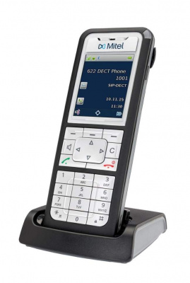 Mitel 622d v2 DECT phone, color display TFT, Bluetooth, USB, charger included (repl. 80E00012AAA-A)	